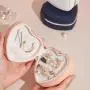 Wholesale Custom Portable Jewelry Box Pu Leather Cute Heart Travel Jewellery Organizerc Case Small Storage Jewelry Box 2024