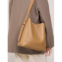 Women's niche high-end new cowhide bucket bag with large capacity single shoulder crossbody bag