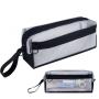 Gelory Black Large Capacity Transparent Mesh Zipper Large Pencil Case Pouch Custom Zip Mesh Makeup Pencil Bag
