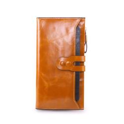 2024 Custom Genuine Leather RFID Long Wallet For Fashionable Women With Removable Holders