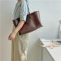 Customized Factory High Quality Shoulder Bag Vegetarian PU Leather Tote Large Capacity Shopping Bag For Women