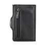 Aluminum rfid metal leather card holder pop up aluminum leather card holder wallet