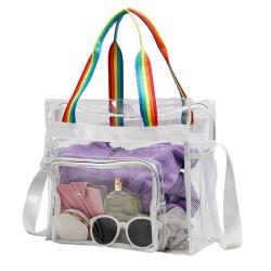 ZR923 Summer Swimming Bag Transparent PVC Handbag Waterproof Fitness Storage Bag Sports Crossbody Beach Bag Wholesale
