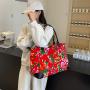 HR761 Fashion Flowers Carrying Short Distance Travel Bag Nylon Business Trip Reinforced Hand Luggage Bag Unisex Leisure Bag