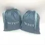 Custom Logo Printing Blue Cotton Linen Gift Packaging Dust Pouch Organic Shoe Handbag Clothes Packaging Cotton Shopping Bag
