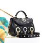 ladysky handbags for women tassel and rivet saddle bag for girls punk crossbody ladies bag quality chain shoulder bags 26cm