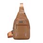 Custom Logo PU Chest Bag Men'S Mobile Phone Wallet Travel Outdoor Hiking Crossbody Bag