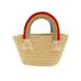Custom 2024 Handmade Woven Straw Beach Bag For Summer Women With Colorful Handle Design