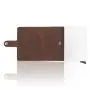 Wholesale Cowhide Leather Aluminum Mens Wallet Crazy Horse Leather Metal Wallet RFID Pop Up Card Holder Wallet