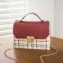 Checked Lock Portable Chain Small Square Bag Small Shoulder Bag Women Shoulder Bag Handbags With Lock