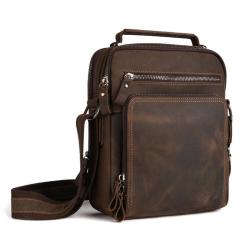 ZWY303 Wholesale Travel Work Business Men Crossbody Bag Lifestyle Vintage Genuine Leather Shoulder Bag Hot Sale Casual Briefcase