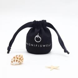 Wholesale Black Round Bottom Cotton Cosmetic Pouch Bottle Linen Makeup Drawstring Cosmetic Bag