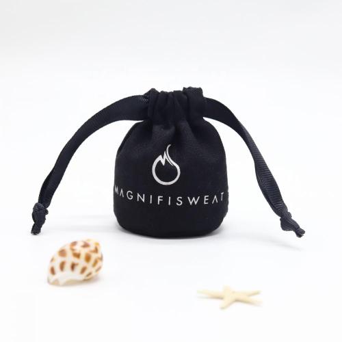 Wholesale Black Round Bottom Cotton Cosmetic Pouch Bottle Linen Makeup Drawstring Cosmetic Bag