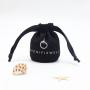 Wholesale Black Round Bottom Cotton Cosmetic Pouch Bottle Linen Makeup Drawstring Cosmetic Bag