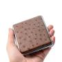OEM ODM Customize Handmade Genuine Real Ostrich Skin Leather Luxury Classic Cigar Cigarette Case Box