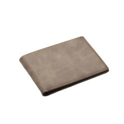 Guangzhou leather factory minimalist full grain vegetable tanned leather wallet with brand logo emboss
