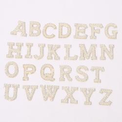 Stock Pearl with rhinestones Letters Patch Alphabet Embroidered Iron Glue on Diamond Embroidery Patches