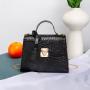 Ladies Korean Retro Fashionable Minimalist Handbag Small Square Bag with Single Strap and Chain Decoration Portable