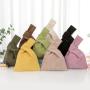 Cotton Japanese Pattern Wrist Bag Sleeve Knot Pouch Portable Purse Canvas Tote Gift For Girl Boy Wife Women
