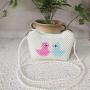 Random colors Fashion Girls Bow Cat Shape Coin Purse Messenger Portable Handmade Seed Bead Coin Purse