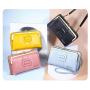 HR590 Women's Wallet With Long Zipper Buckle PU Leather Girls' Handheld Money Clip Wallet Ladies Card Holder Gift Phone Purse
