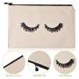 Gelory Wholesale Canvas Eyelash Cosmetic Makeup Bags Travel Pouches Toiletry Cases Women Girls Women Makeup Pouch Zipper Bag