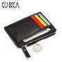CUIKCA New Unisex Women Men Wallet Business Credit Card Holders ID Cases Zipper Coins Lychee Pattern Leather Slim Wallet Purse