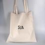 Custom Logo Printing Canvas Fabric Handle Shopping Bag Clothes High Quality Tote Gift Cotton Bag