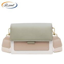 Wholesale Korean Shoulder Crossbody Bag Contrasting Color Pu Women Shoulder Bag Cover Fashion Women Customs Handbag
