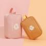 Net pu small daisy portable cosmetic bag three piece waterproof toiletry bag custom portable storage bag