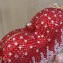 Mixed color diamond inlaid pink heart full of water diamond and peach heart, small and compact women's handbag in hand
