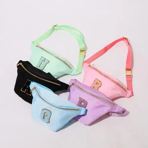 Keymay Customizable Printable Waterproof Unisex Nylon Waist Bag Belt Yoga Fanny Pack Waterproof Belt Bag
