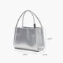 Wholesale New Arrival Vegan Leather Silver  Womens Handbags Unique Lock Handle Fashion Ladies Bucket Handbags