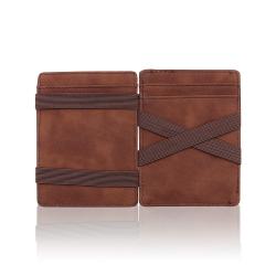 Wholesale leather magic money wallet rfid blocking trifold magic filp wallet holder for men with coin purse