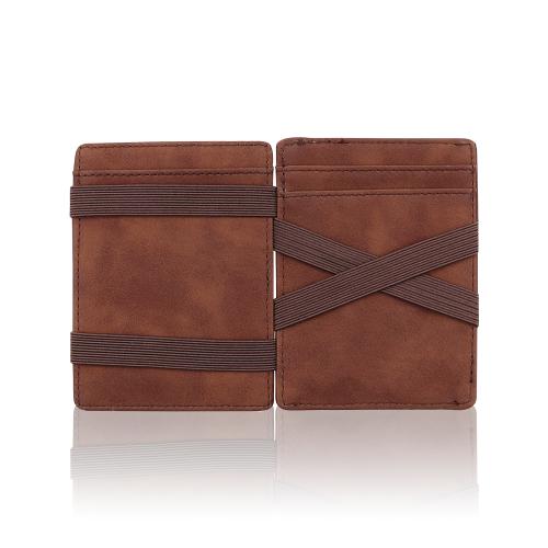 Wholesale leather magic money wallet rfid blocking trifold magic filp wallet holder for men with coin purse