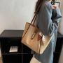 Bolsos Para Mujeres Large Capacity Handbag Simple Silk Scarf Single Shoulder Bag Wholesale Pu Pure Color Tote Bag