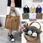 Gelory New Arrivals Multifunction Portable Practical Solid Color Stitching Lunch Bag Canvas Tote Bag With Multi-pocket