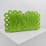 New Fashion Circle Ladies Clutches Wedding Hand Bag Bridal Handbag Metal Chain Ring Designer Acrylic Clutch Evening Bags