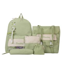 Custom male and female students backpack canvas travel water cup portable decorative zipper niche design plus logo