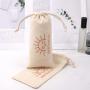 Custom Logo Printing Organic Small Cotton Sunscreen Cosmetic Packing Drawstring Bag Recycled Soild Gift Cotton Muslin Pouch