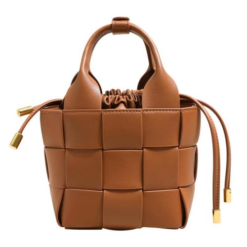2024 New Designer Weave Bucket Hand Bag Women Cowhide Leather Shoulder Bag Retro Style Ladies Handbags Crossbody 2 in 1 Sets