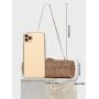 NEW Purse Metal Mesh Luxury Rhinestone Roll Gold Evening Crystal Clutch Bag