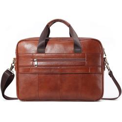 Retro First layer Cow Leather Laptop Briefcase For Men Design Business Customised Size Luxury Wear proof Men's Briefcase
