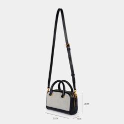 2024 New Arrival Lady Vintage Canvas And Leather Crossbody Satchel Sling Bag Women's  Canvas Shoulder Bags For Women