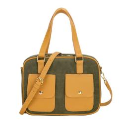 2024 Multicolor Canvas Leather Ladies Purses And Women Bags Handbags With Front Pockets