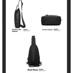 ZF042 Men single shoulder crossbody bag leisure travel waterproof wear cross bag fashion Oxford cloth chest bag USB interface