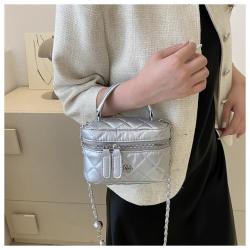 Rhombic grid embroidered thread fashionable mini small bag for women, handbag, new style for summer, shoulder crossbody