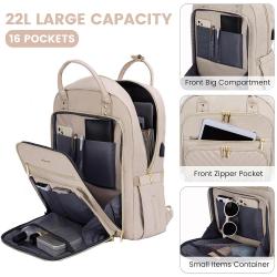LOVEVOOK custom logo quilted 15.6 17in travelling computer bags for women men large capacity business shoulder bag backpacks