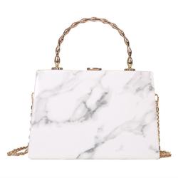 HR486 Women's Fashion Style Dinner Party Clutch Bag New Texture Chain One Shoulder Crossbody Bag Trend Printed Handheld Box Bag