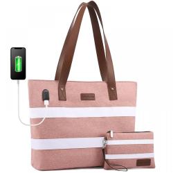 LOVEVOOK 2pc/set Carry on Casual Waterproof Oxford School bookBag 15.6 In Handbag Purse Shoulder bag Work Laptop Tote Bag Women